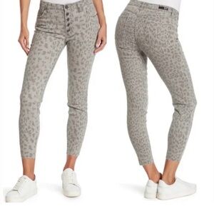 Kut from‎ the Kloth Connie Gray Leopard Ankle Jeans Size 10